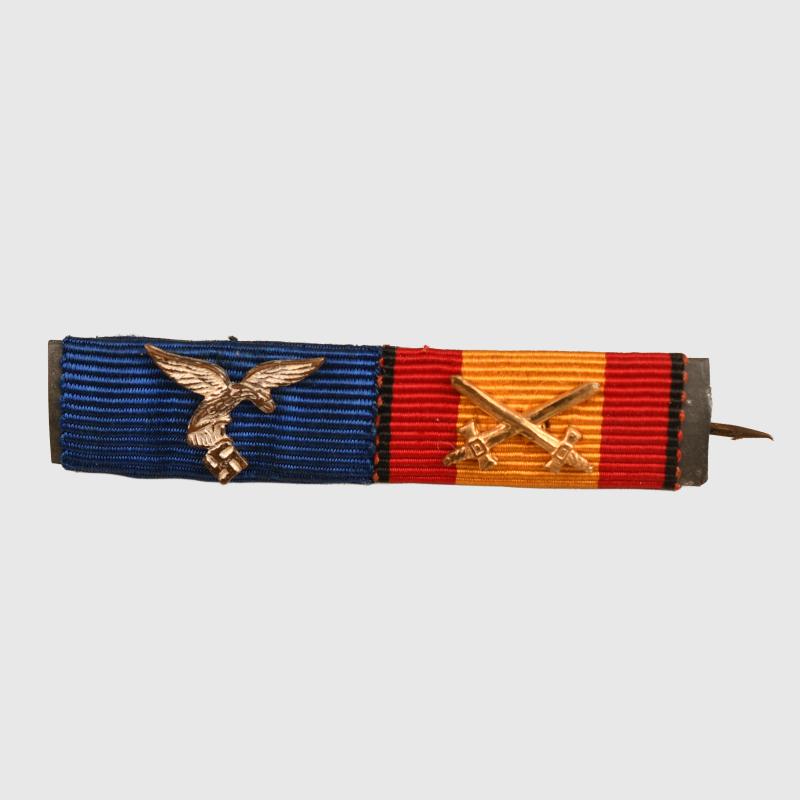 GERMAN WWII LUFTWAFFE LONG SERVICE AND SPANISH WAR MEDAL RIBBON BAR.