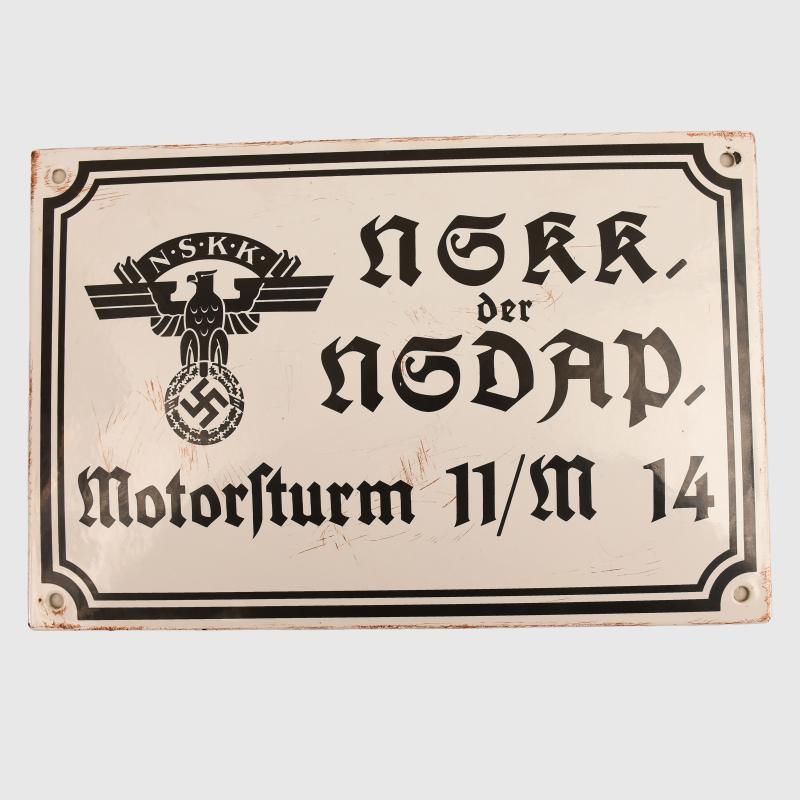 GERMAN WWII NSKK UNIT SIGN.