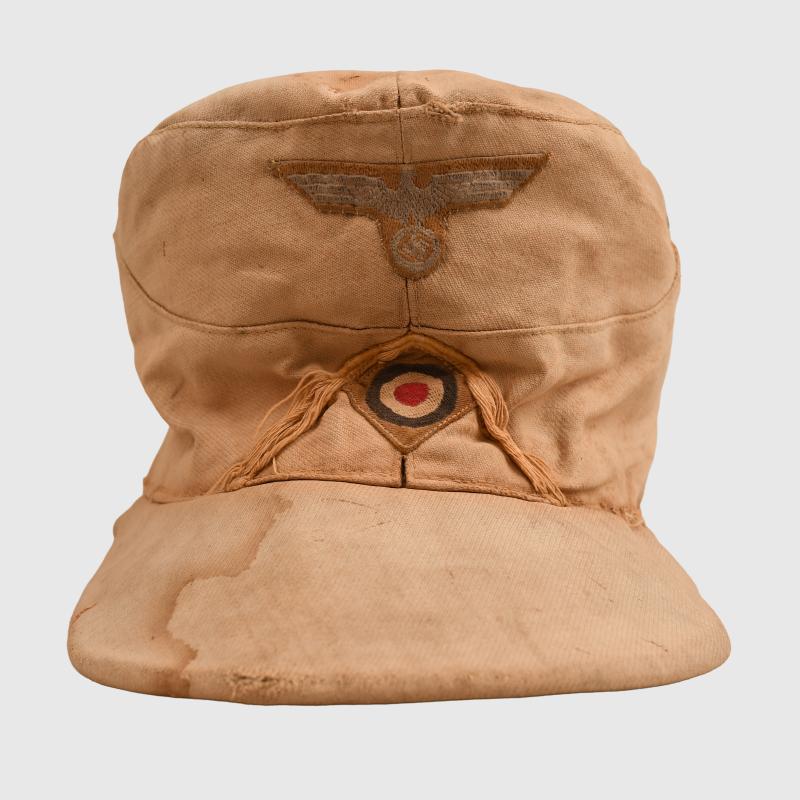 GERMAN WWII AFRIKAKORPS SIGNALS M40 FIELD CAP.