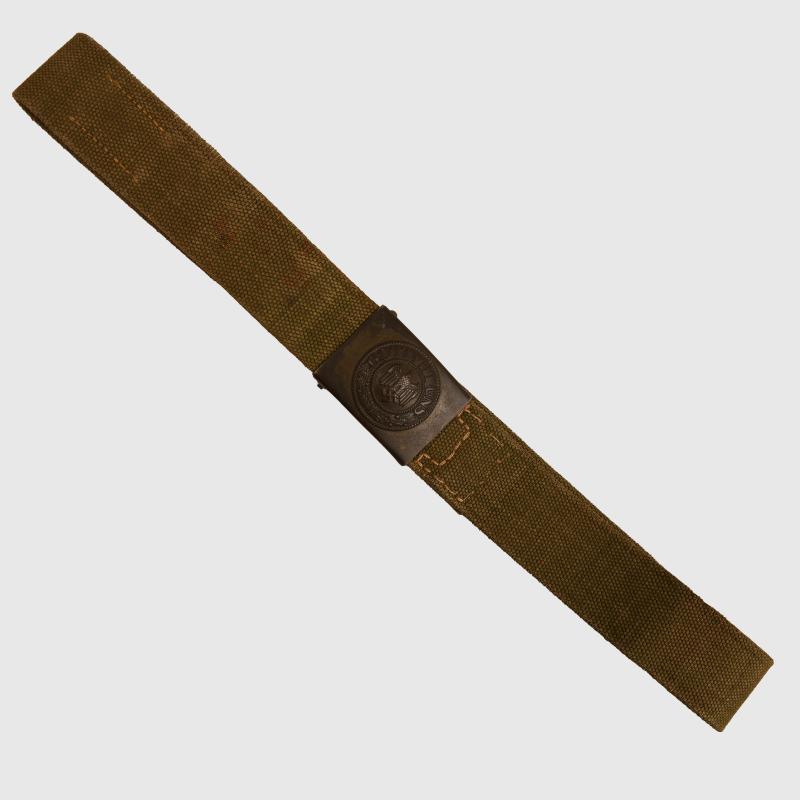 GERMAN WWII TROPICAL WAIST BELT AND BUCKLE.
