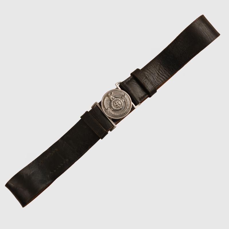 GERMAN WWII WAFFEN SS OFFICERS BELT WITH SS MARKED BUCKLE.