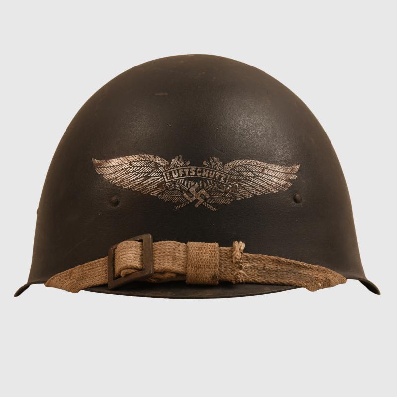 RUSSIAN/GERMAN WWII RUSSIAN GERMAN LUFTSCHUTZ HELMET.