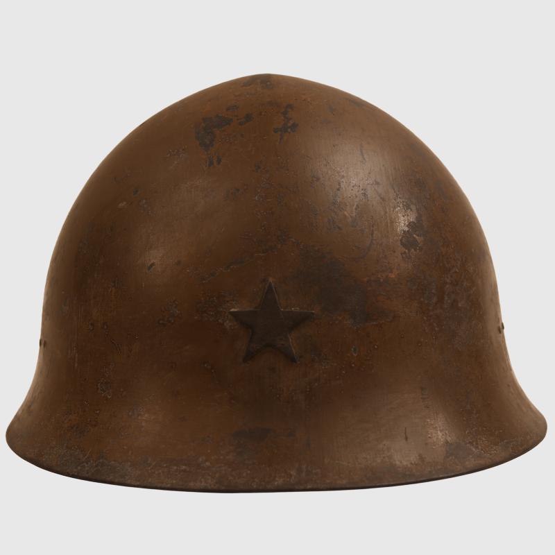 JAPANESE WWII TYPE 90 COMBAT STEEL HELMET WITH RARE LINER.