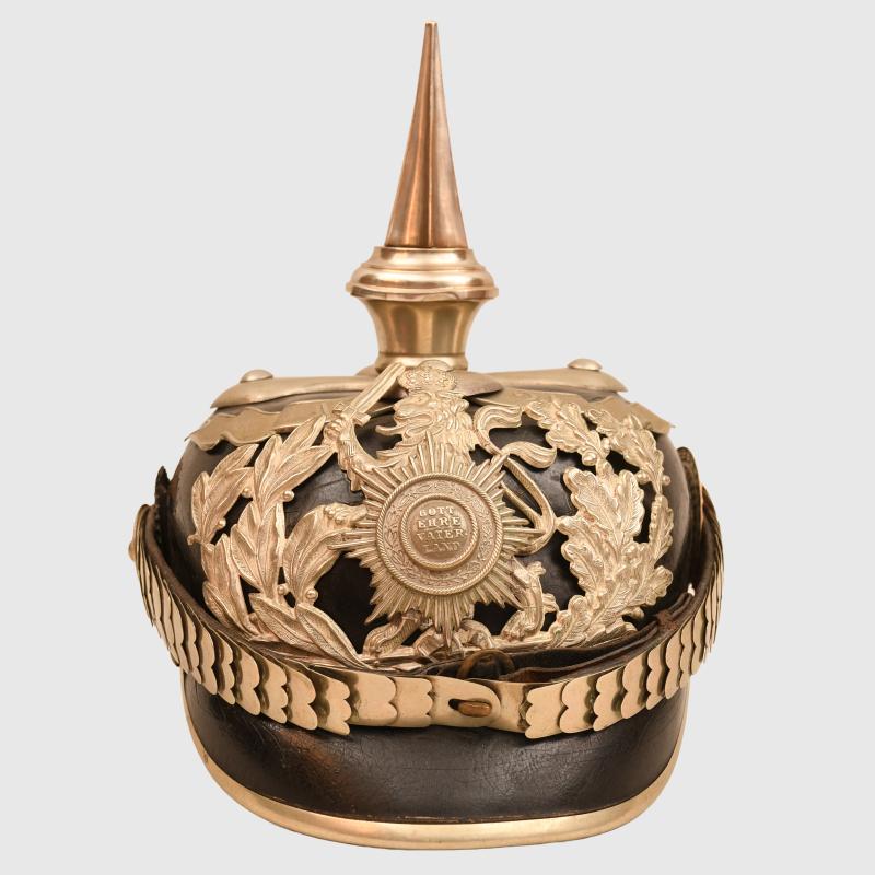 GERMAN WWI HESSE NCOS ALL LEATHER  PICKLEHAUBE