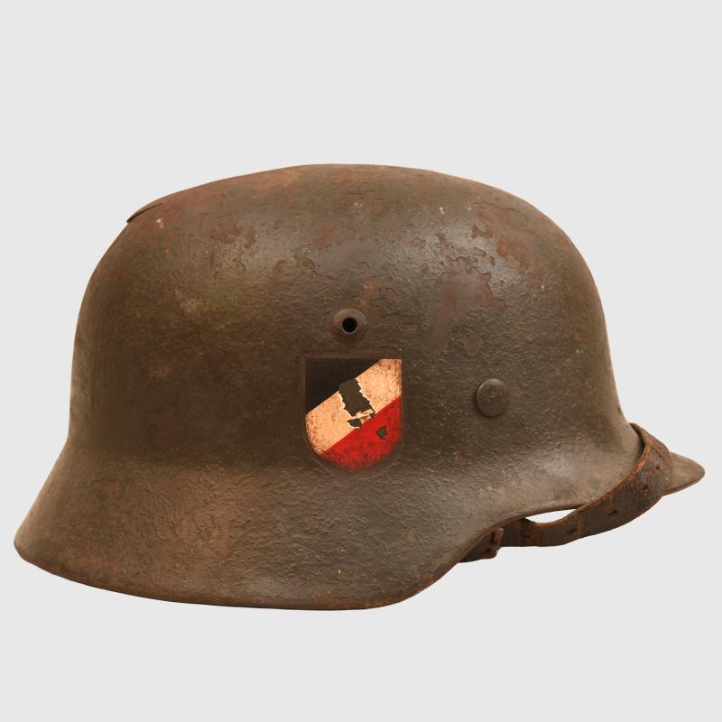 GERMAN WWII ARMY M.35 DOUBLE DECAL COMBAT HELMET
