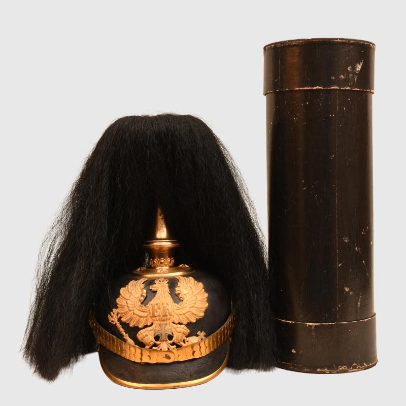 GERMAN WWI PRUSSIAN FUSILIER REGIMENT NO.80 OFFICERS PARADE HELMET.