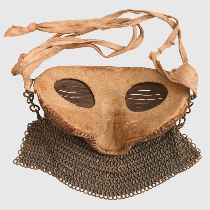 BRITISH WWI TANK CREW PROTECTIVE FACE MASK.