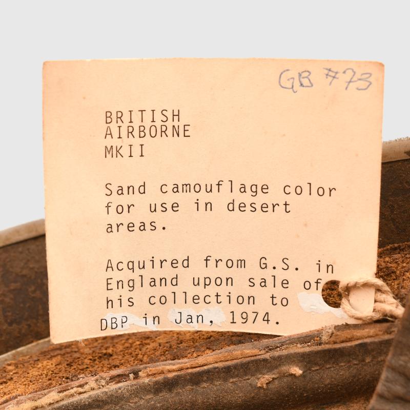 BRITISH WWII TUNISIAN USED BRITISH PARATROOPER HELMET.