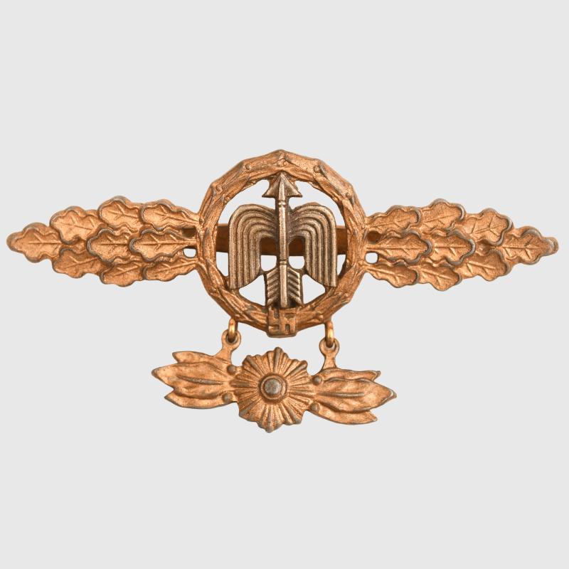 GERMAN WWII LUFTWAFFE SHORT RANGE DAY FIGHTER BAR WITH ROSE PENDANT.