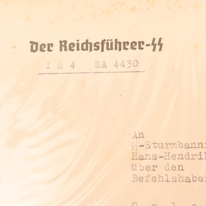 GERMAN WWII HEINRICH HIMMLER SIGNED LETTER.