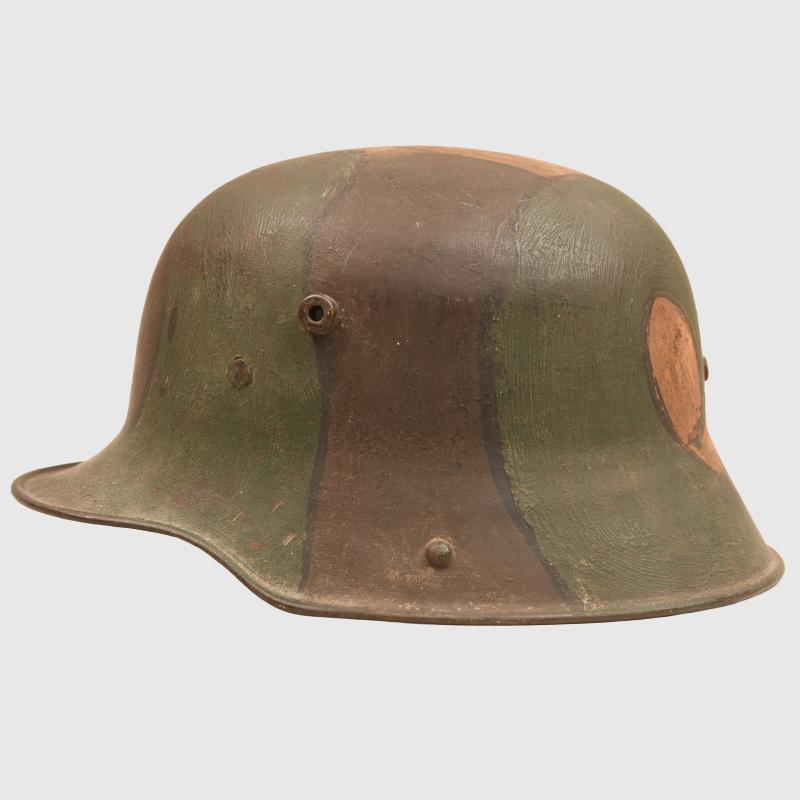 GERMAN WWI CAMOUFLAGE TRENCH HELMET M16.