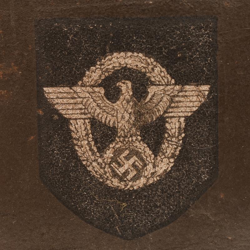 GERMAN WWII POLICE DOUBLE DECAL HELMET.