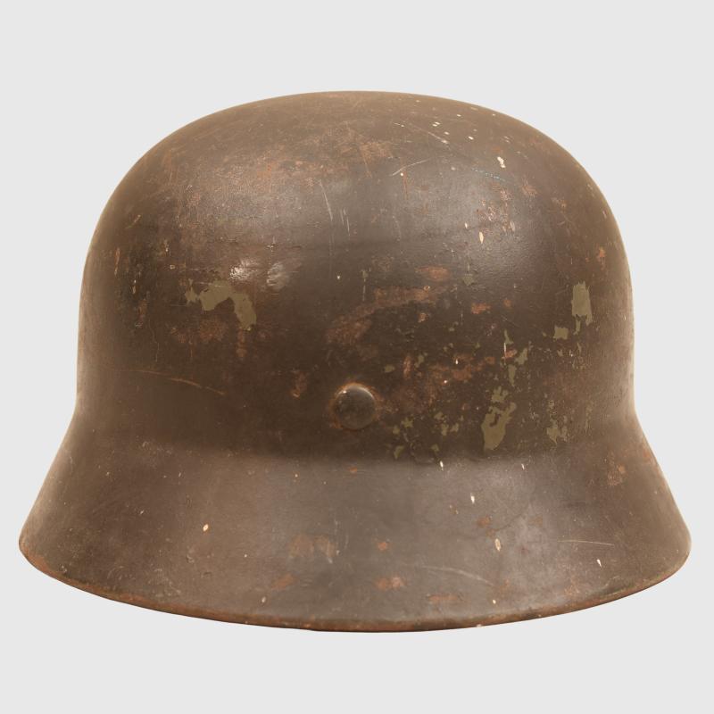 GERMAN WWII POLICE DOUBLE DECAL HELMET.