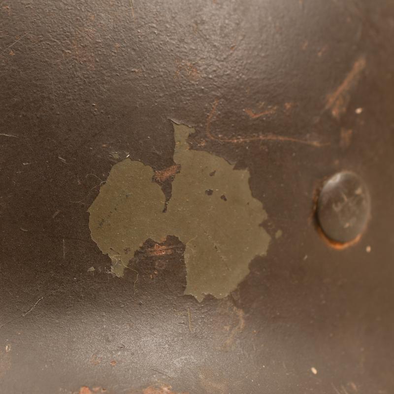 GERMAN WWII POLICE DOUBLE DECAL HELMET.