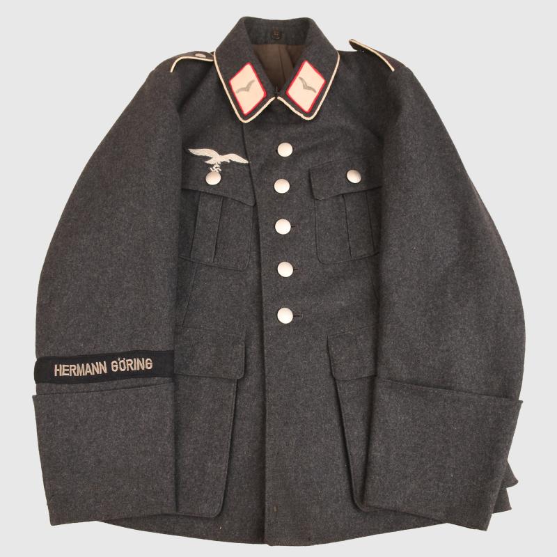 GERMAN WWII LUFTWAFFE HERMANN GOERING FLAK UNIT FOUR POCKET TUNIC.