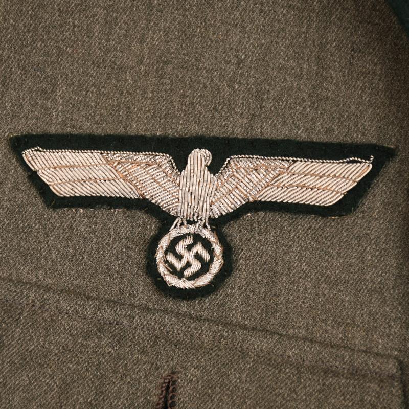 GERMAN WWII INFANTRY OBERLEUTNANT COMBAT TUNIC WITH KRIM SHIELD.