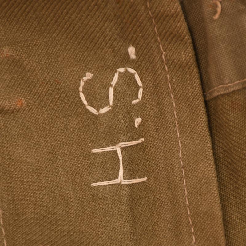 GERMAN WWII 1st PATTERN AFRIKAKORPS ENLISTED MAN’S TUNIC COMBAT WORN.