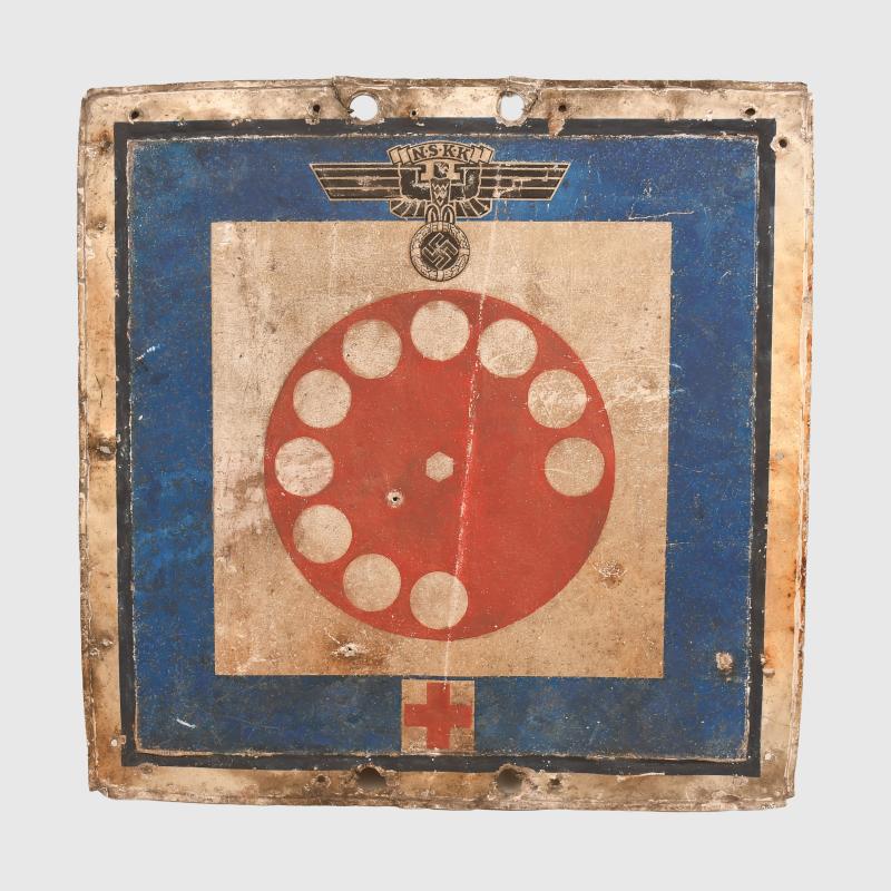 GERMAN WWII NSKK MEDICAL CENTRE SIGN.