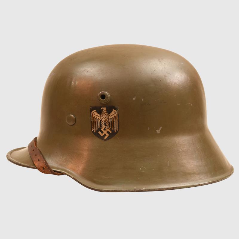 GERMAN WWII M16 0R 17 DOUBLE DECAL TRANSITIONAL HELMET.