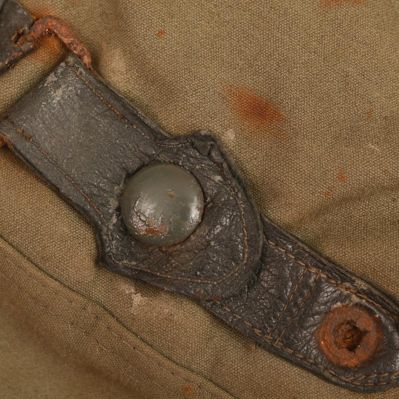 GERMAN WWII MOTORCYCLIST CANVAS LEATHER MITTENS.