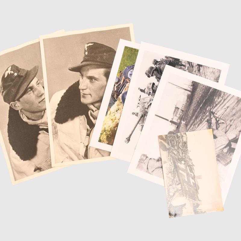GERMAN WWII 30 PHOTOGRAPHS OF GERMAN ARMY, WAFFEN SS AND LUFTWAFFE TROOPS IN MAINLY COMBAT SITUATIONS.