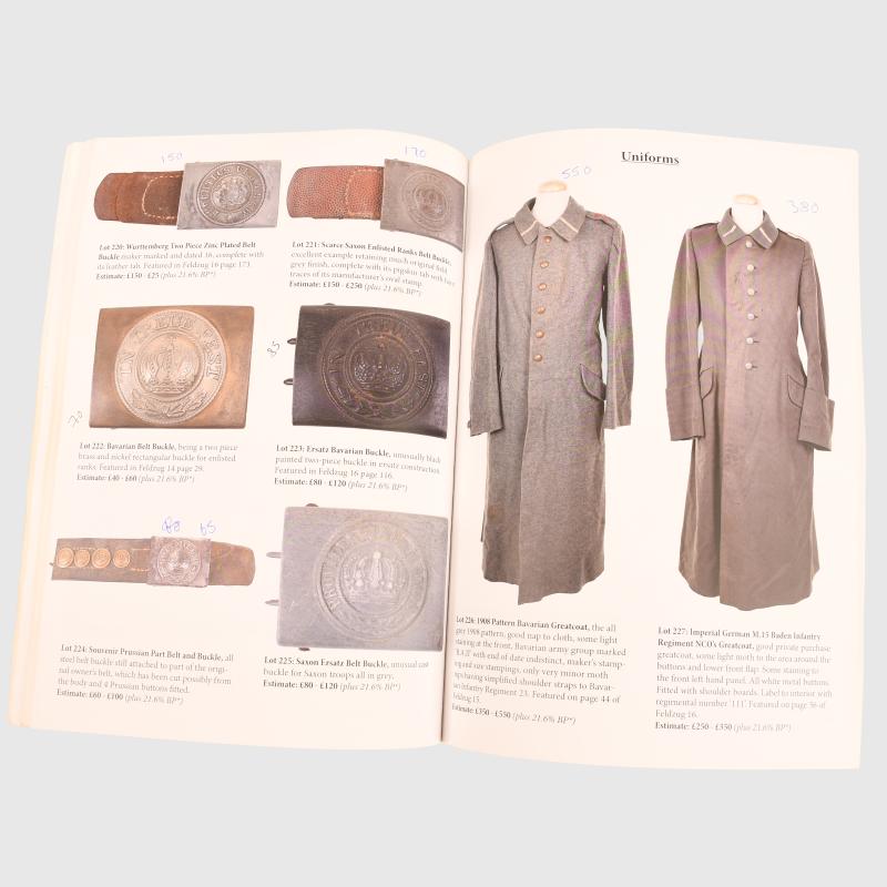 GERMAN WWI MICHAEL BALDWIN COLLECTION AUCTION CATALOGUES.