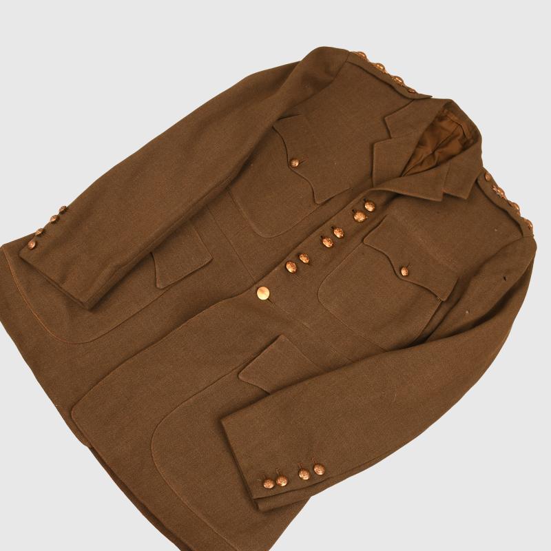 BRITISH WWI AND WWII COLDSTREAM GUARDS IDENTIFIED OFFICERS UNIFORM GROUP.