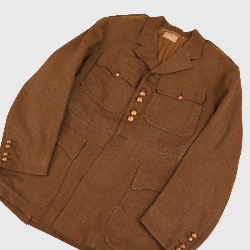 BRITISH WWI AND WWII COLDSTREAM GUARDS IDENTIFIED OFFICERS UNIFORM GROUP.