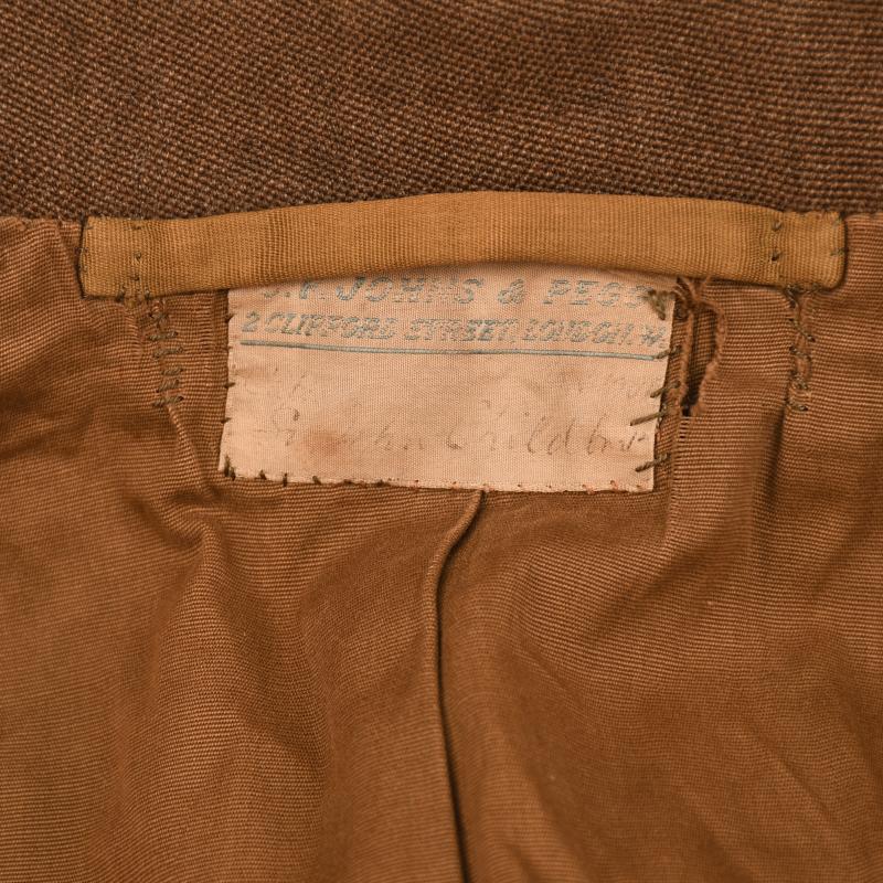 BRITISH WWI AND WWII COLDSTREAM GUARDS IDENTIFIED OFFICERS UNIFORM GROUP.