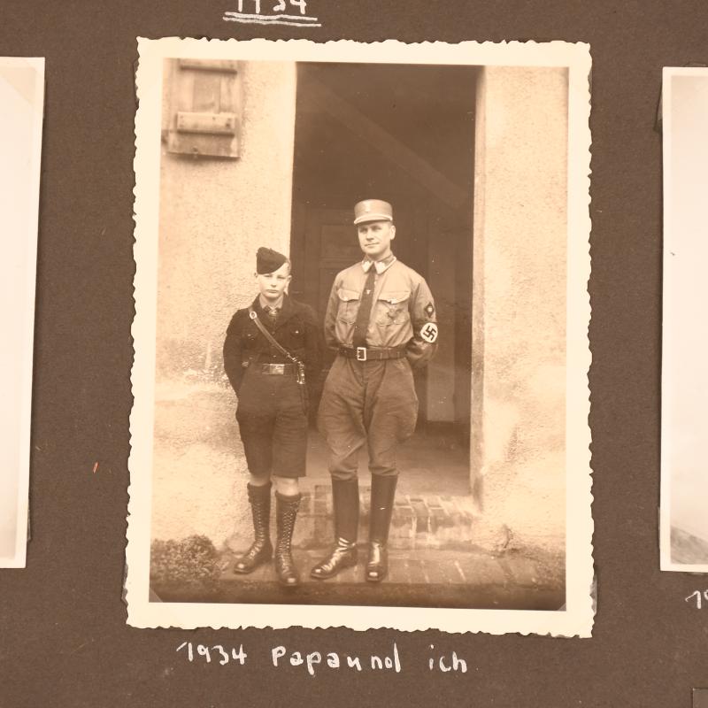 GERMAN WWII NAPOLA SCHOOL BALLENSTEDT PHOTOGRAPH ALBUM AND CUFF TITLE.