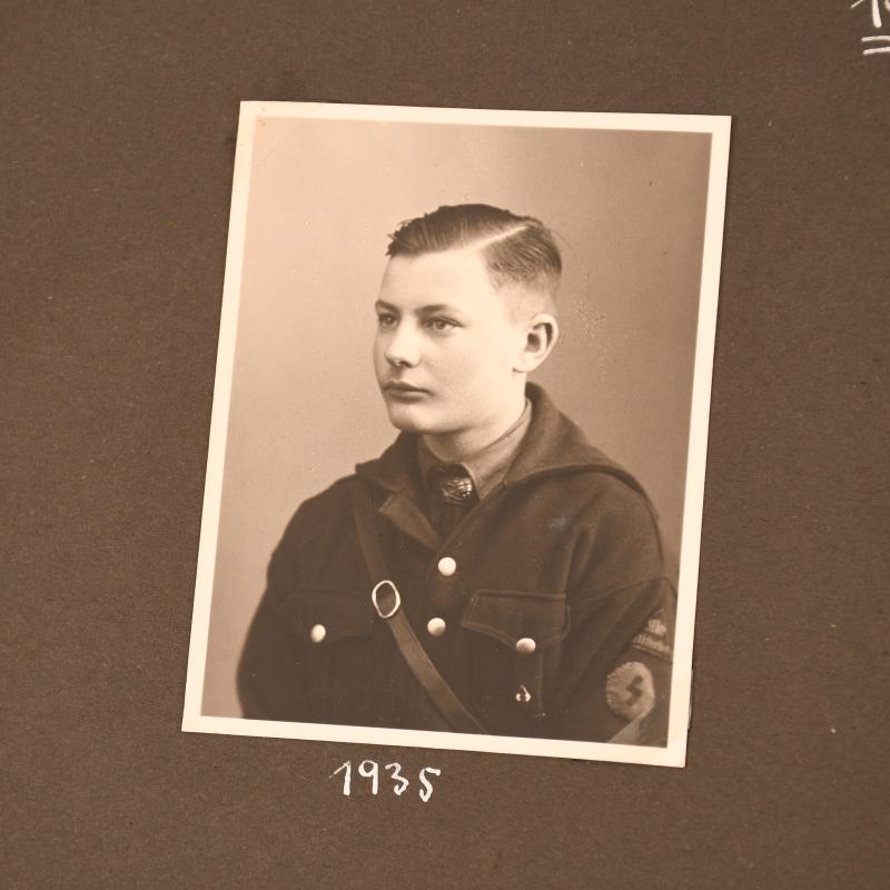 GERMAN WWII NAPOLA SCHOOL BALLENSTEDT PHOTOGRAPH ALBUM AND CUFF TITLE.