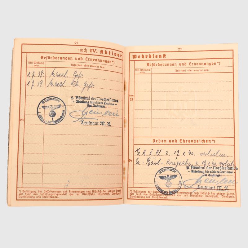 GERMAN WWII KRIEGSMARINE U-BOAT 110 DOCUMENT AND MEDAL GROUPING.