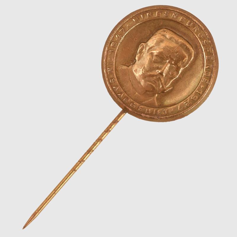 GERMAN WWII PRESIDENT HINDENBURG LAPEL PIN.