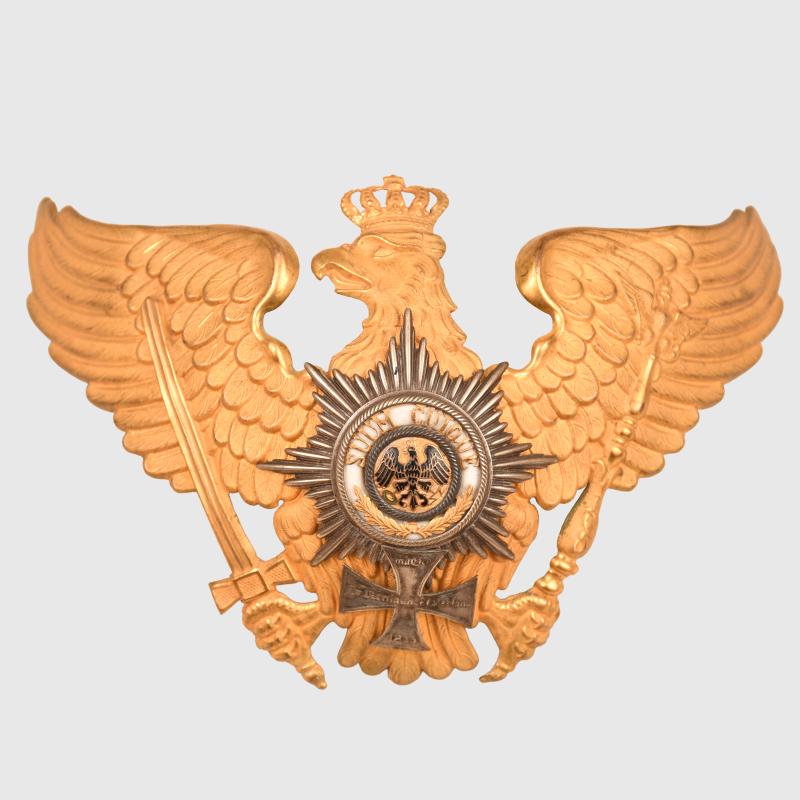 GERMAN WWI PRUSSIAN GUARD RESERVE OFFICERS HELMET PLATE.