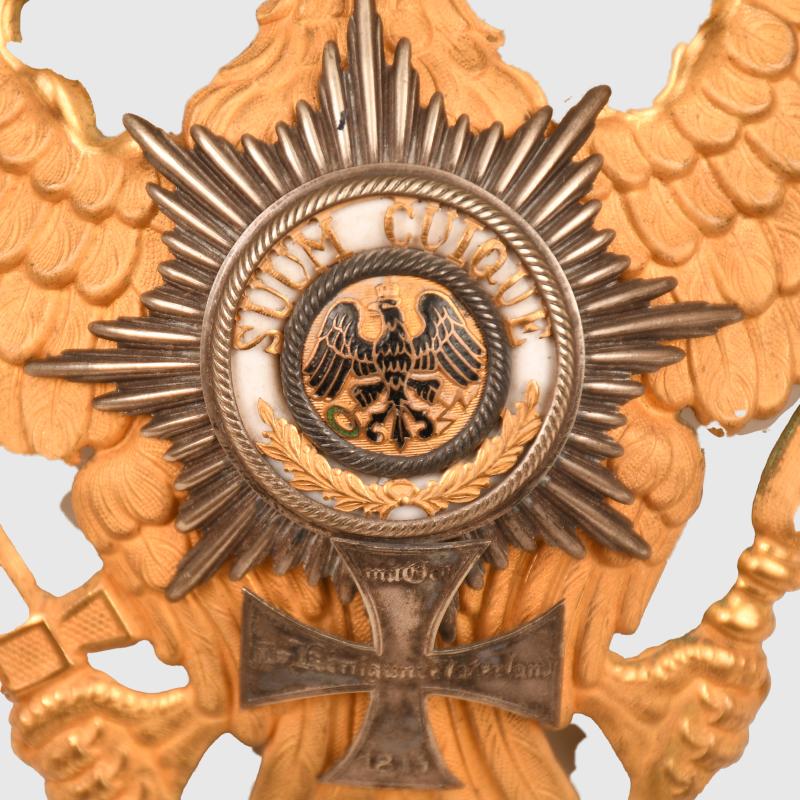 GERMAN WWI PRUSSIAN GUARD RESERVE OFFICERS HELMET PLATE.