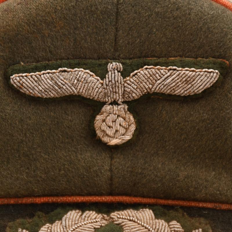 GERMAN WWII FIELD POLICE OR RECRUITING DISTRICT DOUBLE EREL VISOR CAP.