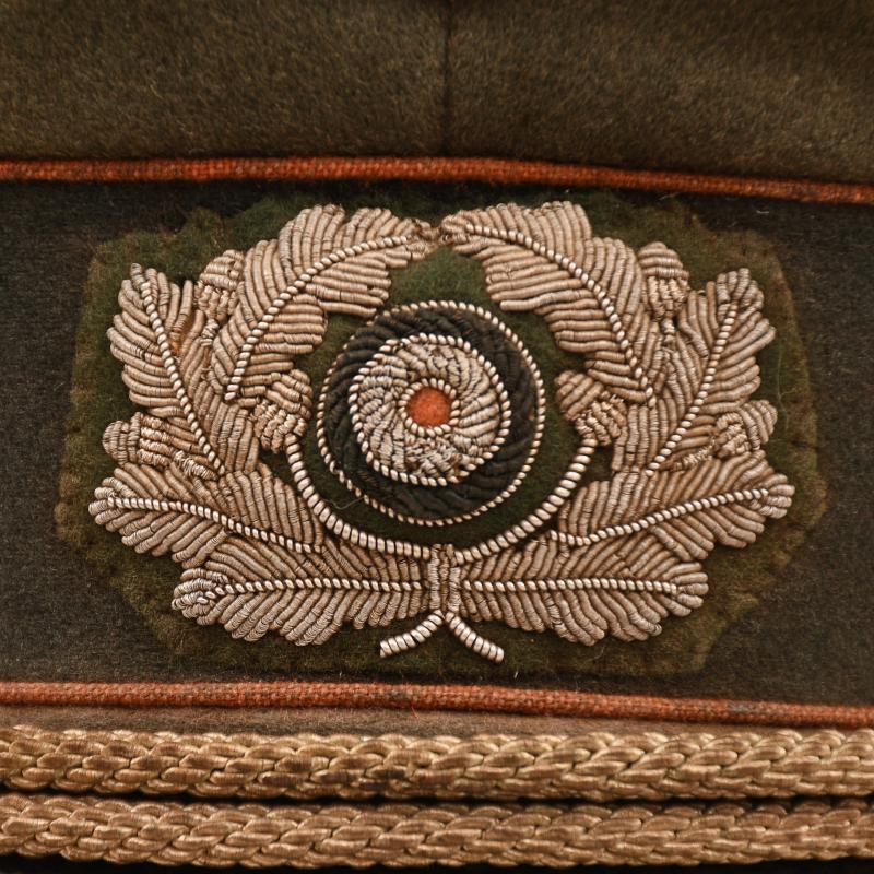 GERMAN WWII FIELD POLICE OR RECRUITING DISTRICT DOUBLE EREL VISOR CAP.