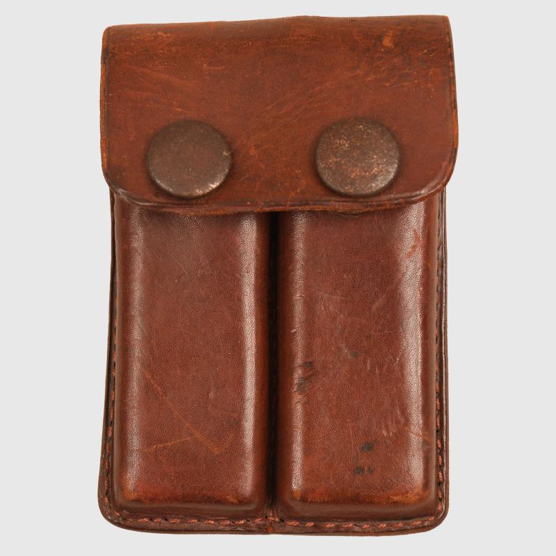 BRITISH OR AMERICAN WWI HOLSTER & MAGAZINE POUCH.
