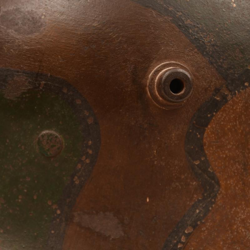 GERMAN WWI CAMOUFLAGE M.17 TRENCH HELMET.