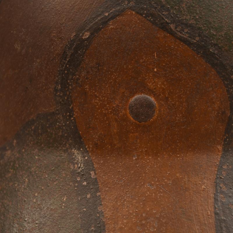 GERMAN WWI CAMOUFLAGE M.17 TRENCH HELMET.