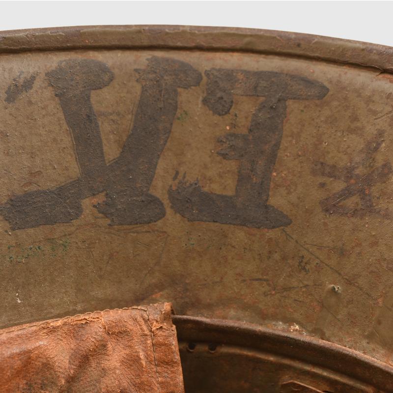 GERMAN WWI CAMOUFLAGE M.17 TRENCH HELMET.