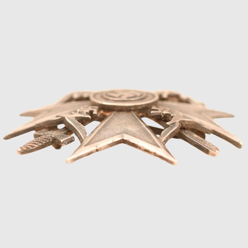 GERMAN WWII SPANISH CROSS IN SILVER WITH SWORDS.
