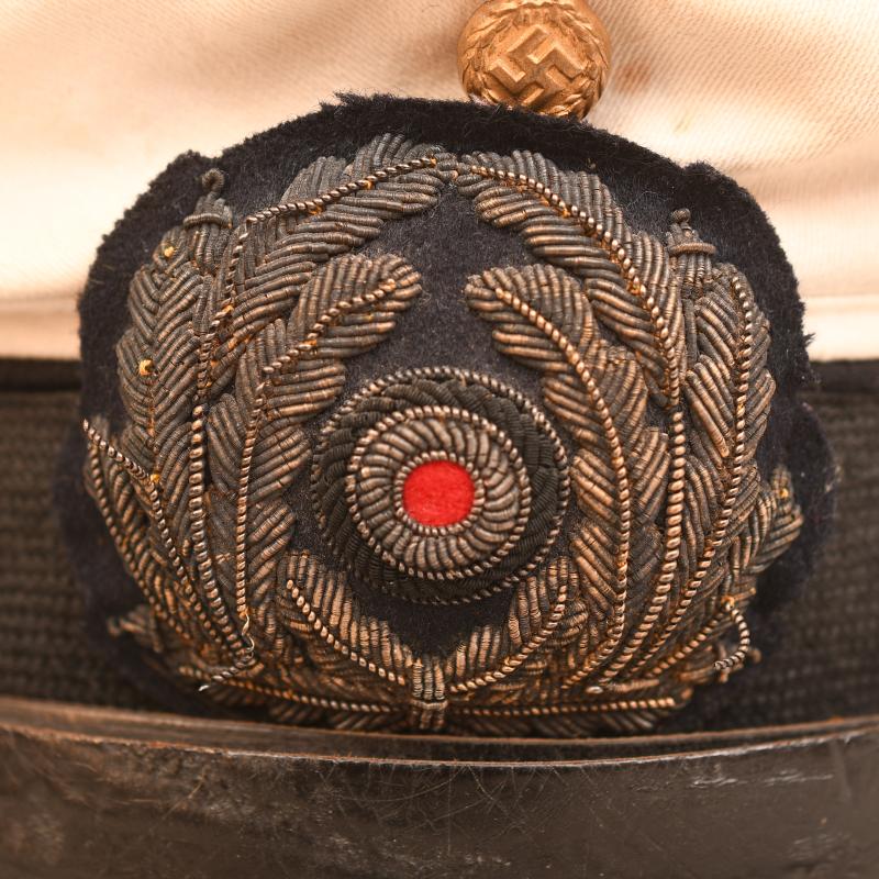 GERMAN WWII KRIEGSMARINE WHITE TOP SUBMARINERS NCO VISOR CAP.
