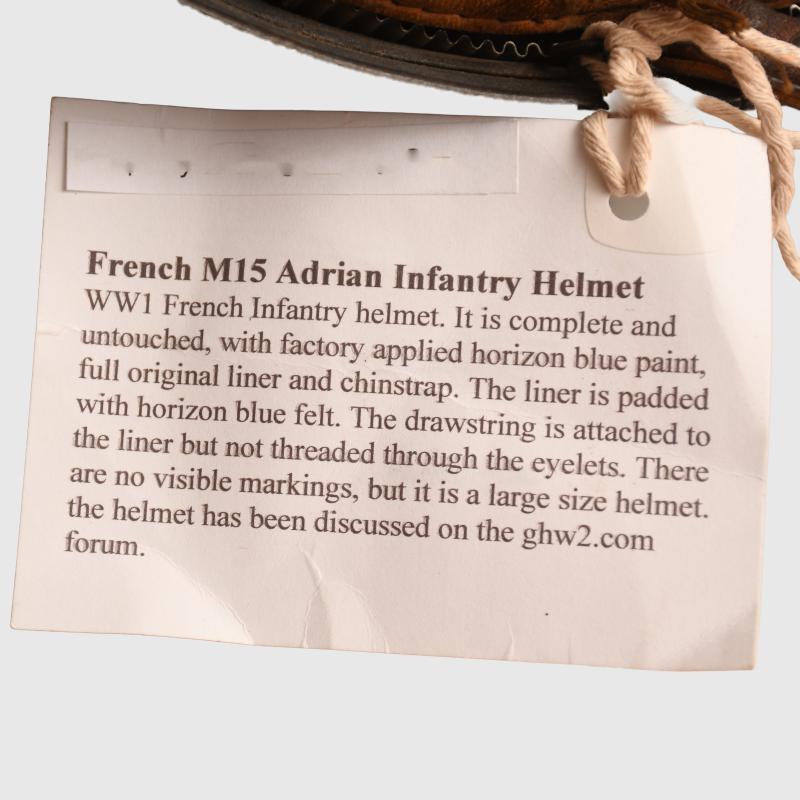 FRENCH WWI INFANTRY HORIZON BLUE ADRIAN HELMET.