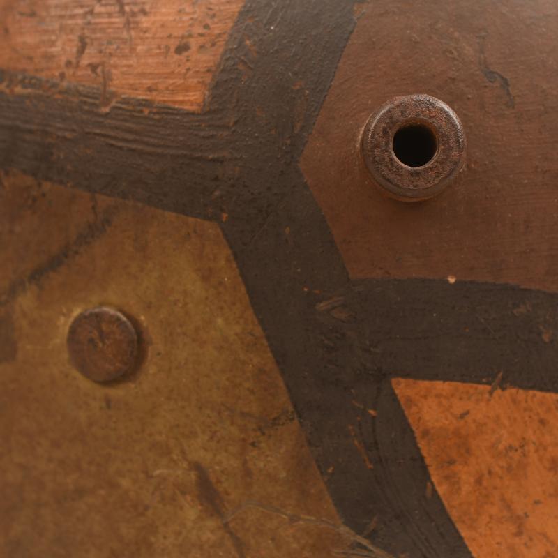 GERMAN WWI M.16 CAMOUFLAGE TRENCH HELMET WITH PARTIAL CHINSTRAP.
