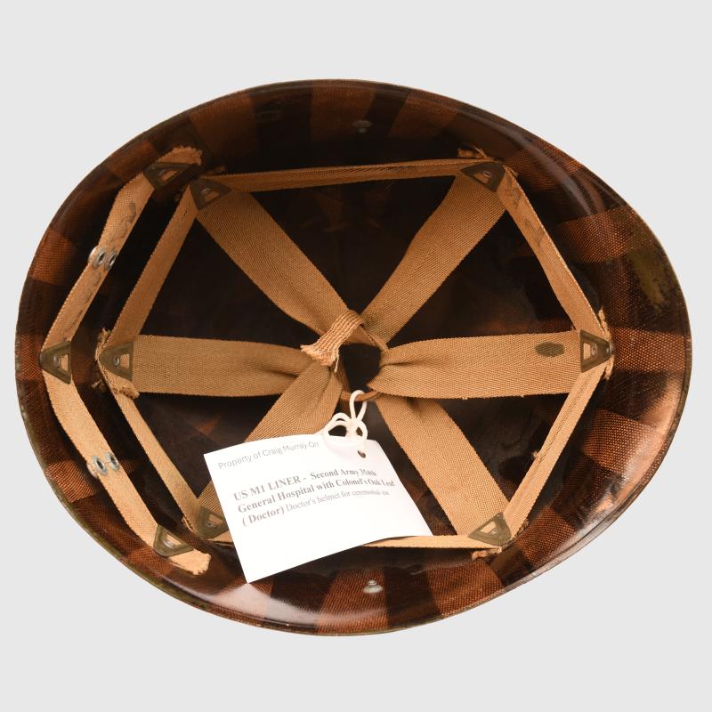 US WWII M1 HELMET LINER IDENTIFIED.
