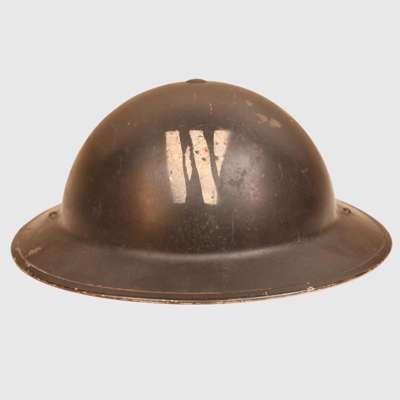 BRITISH WWII FIRE WARDENS HELMET.