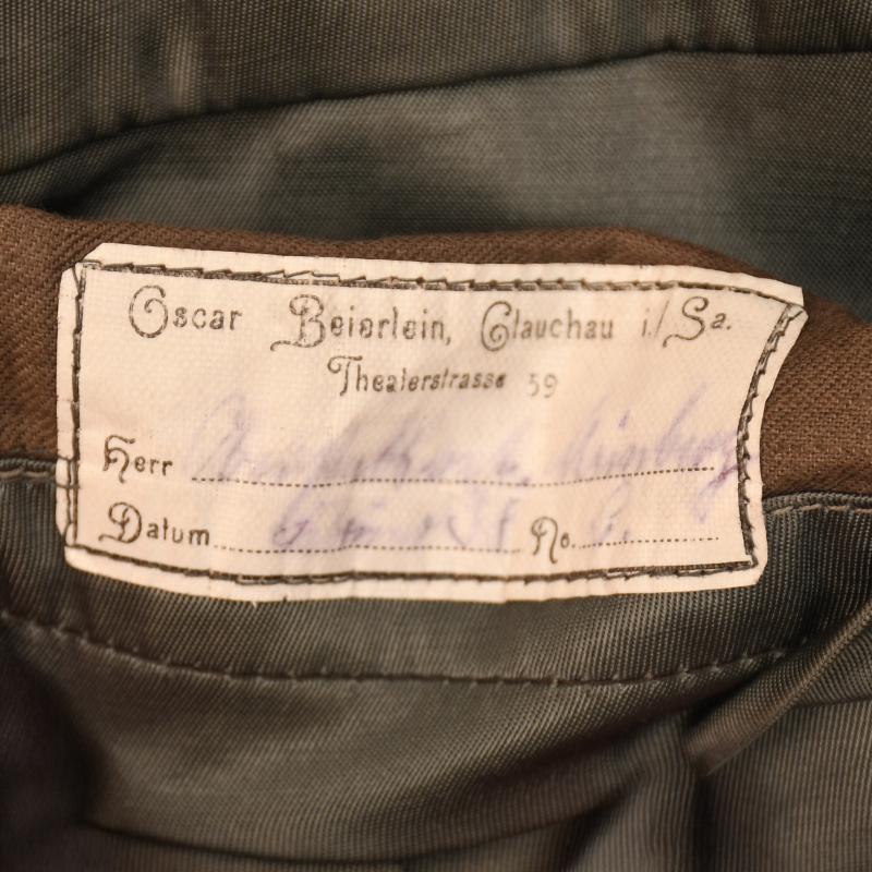 GERMAN WWII ARMY VETERINANY PIPED SERVICE TUNIC AND BREECHES.