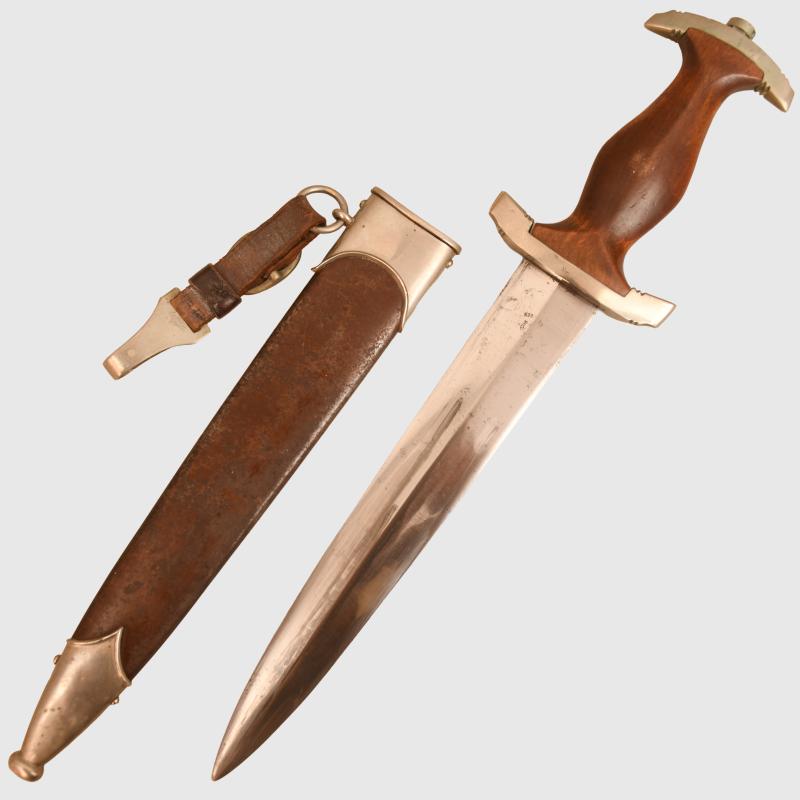 GERMAN WWII SA MANS DAGGER WITH ERASED ROHM INSCRIPTION.