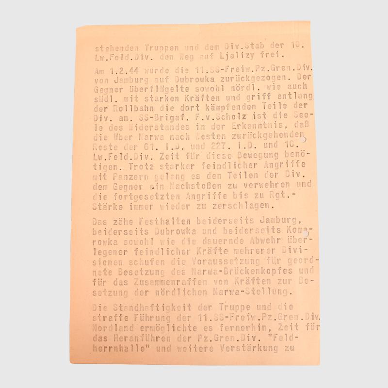 RECOMMENDATION LETTERS FOR THE OAKLEAVES FOR SS BRIGARDEFUHRER FRITZ VON SCHOLZ.
